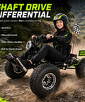 48V Electric All Terrain Go Kart With 20Ah Battery And 4000W Peak Brushless Motor Smooth Power Delivery Hitting 31 Mph Shaft Drive Backyard Beast Weekend Warrior Trail Ready Red with shaft drive differential.