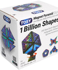 Box of Magnet Pyramid Transforming Puzzle Cube With 243 Magnets And Spinner Accessory including colorful shape images