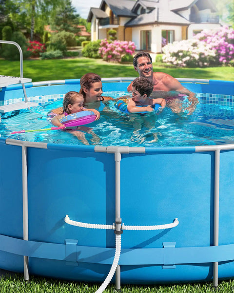 Dual Split Hose Plunger Valve For Intex Pool Systems No Fuss Flow Control Reduces Pump Suction Vacuum Ready Opens And Closes Water To Filtration Installation Kit With O Rings on blue above-ground pool hoses