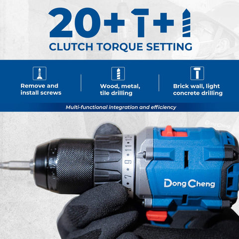 Close-up of 20V Brushless Heavy Duty Impact Drill Kit with 531 Inch Lbs Beast Torque, 1/2 Inch Keyless Metal Chuck