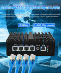 Killer Firewall Mini Pc With Intel Celeron J6305 Processor And Four 2.5GbE Intel I226V Ports showcasing rear panel and LAN ports.