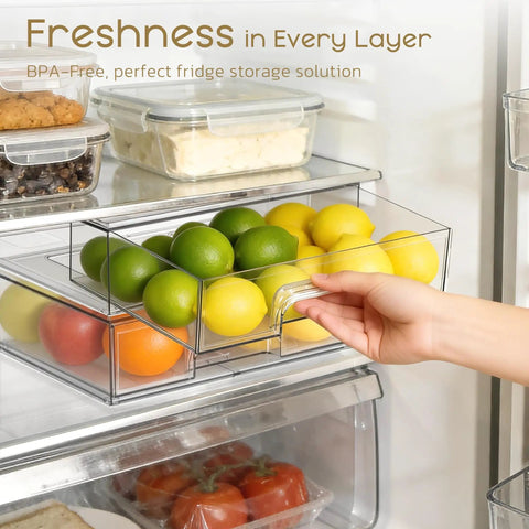 3 Pack Clear Acrylic Stackable Storage Drawers For Makeup And Bathroom Organizer Sleek Vanity Bins To Zap Countertop Messes And Keep Your Daily Grind Totally Fresh For Tight Room Setups with lemons and limes