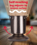 Heavy Duty Wooden Table Legs Four Pack showing self-leveling leg adjustment for uneven surfaces on hardwood flooring.