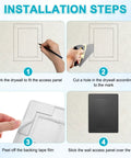 Installation steps for Self Adhesive Drywall Access Panel Hide That Messy Wiring And Plumbing Pipes With This Quick Peel And Stick Wall Hole Cover.