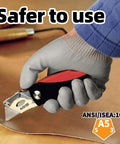 12 Pairs ANSI A5 Cut Resistant Work Gloves With PU Coating For Metal Fabrication, Woodworking, And Construction Non Slip Heavy Duty Durable Large Size Ideal Gift For Men used with utility knife on leather