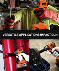 Cordless One Half Inch Impact Wrench Kit With 260 Ft Lbs Torque And 3700 RPM Beast Power 21V in use for car repair