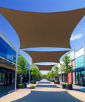 11 By 17 Foot Mocha Sun Shade Sail Rectangle Canopy Shade Cloth UV Resistant Patio Pergola Cover HDPE Deck Awning in an urban setting