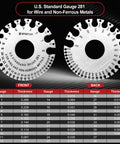 Three Piece Wire Gauge Tool Kit Dual Sided Stainless Steel Thickness Gauges For Wire And Sheet Metal Includes Two Round Gauges And One Sheet Metal Gauge With Clear Dual Marked Scales