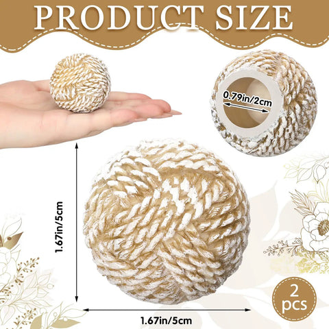 Killer 2 Pack Boho Knot Toilet Bolt Caps Ceramic Screw Covers, beige, 1.67in size, used for decorative toilet upgrades.