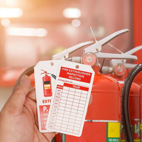 Fire Extinguisher Tags With Adjustable Wire Ties And Red 6 Inch Zip Ties Set Of 160 Monthly Inspection Record Tags for Indoor Outdoor