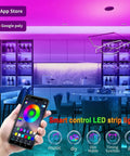 Ultra Long 130ft RGB LED Strip Lights Kit With 44 Keys Remote for Music Sync and Color Changing Mood Lighting in modern kitchen