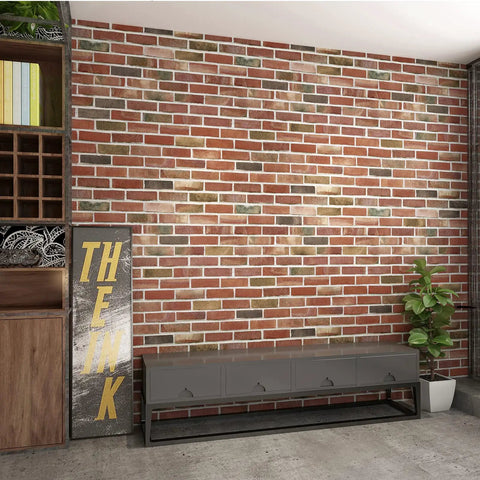 20 Pack Faux Brick 3D Wall Panels Peel And Stick In Red Brown Self Adhesive Waterproof Foam Wallpaper for living room