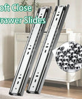 Heavy Duty Drawer Slides 2 Pack 10 Inch Soft Close Full Extension Ball Bearing Rails For Cabinets Dressers File Cabinets Kitchen And Wardrobe Glides 100 Lb Capacity