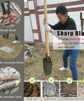 Heavy Duty Manual Post Hole Digger Featuring Sturdy Wood Handle And Razor Sharp Blades For Crushing Tough Clay Soil in action.