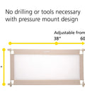 Extra Wide Doorways Fabric Baby And Pet Gate Pressure Mounted For Openings 38 To 60 Inches No Tools Needed with Dimensions