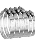 Six Piece Stainless Steel Hose Clamp Set For Ducts And Air Venting Including 4 Inch And 6 Inch Clamps, Rust Proof 304 Grade