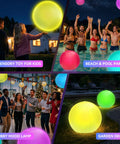 16 Inch LED Light Up Beach Balls 4 Pack With Remote Glow In The Dark Pool Toys Featuring 16 Color Changing Lights And 4 Flash Modes