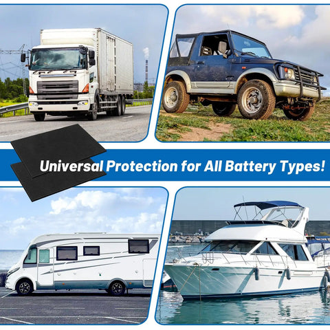 Heavy Duty Built Tough Battery Protector Mat 8 X 12 Inch Acid Absorber Pad And Anti Shock And Corrosion Resistant Reduces Vibration For Battery Trays In Cars Boats RVs And Trucks