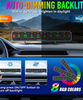 8 Gang Wireless Switch Panel For Off Road Trucks No Drill Slim Design With 208 Feet Range RGB Auto Dim Backlit shown on dashboard