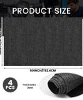 Four Piece Oil Spill Mat Set 36 By 60 Inches For Garage Floor Protection front view showing size and material details