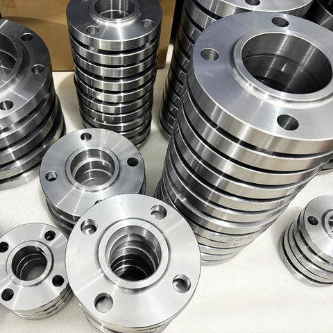Stack of Carbon Steel Slip On Flange Three Quarters Inch With Neck Forged Raised Face Class 150 For Industry And Engineering Pipe Fittings