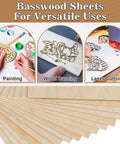 MITINU 30-pack basswood sheets, 12x12x1/8 in unfinished wood boards for laser cutting and crafts