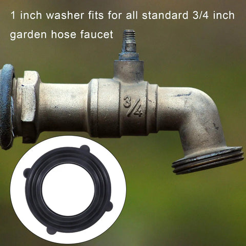 Three Quarter Inch Garden Hose Washers And O Rings Set Pro Grade 30 Pack with focus on washer fitting on 3/4 inch faucet