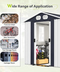 Heavy Duty 8x6 Ft Outdoor Metal Storage Shed With Reinforced Frame Lockable Doors Air Vents Weatherproof Built To Last
