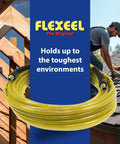 Flexeel Reinforced Polyurethane Air Hose 5/16-Inch ID, 100-Foot, in rugged construction setting with roofing work