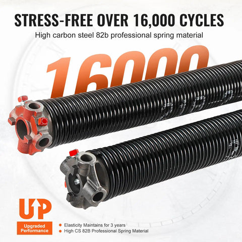 Garage Door Torsion Springs Pair With 0.218 Inch Wire, 2 Inch Inner Diameter, 24 Inch Length, showing high carbon steel