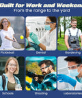 Wraparound Safety Glasses With Anti Fog Shield And Uv400 Guard Built Different For All Day Hustle Top Shelf For Pickleball Mowing Lab Docs Or Clinic Hops Large Cut That Hits The Spot during various activities including gardening and dental work.