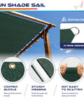 Outdoor Sun Shade Sail 18 By 26 Feet With Grommets And D Ring UV Blocking Breathable HDPE 180GSM Straight Edge Canopy