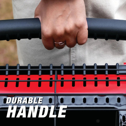 Close-up of a hand holding the handle of the 18000 BTU Big Buddy Pro Series Radiant Heater For Indoor And Outdoor Use Heats Up To 450 Sq Ft Clean Burning And Nearly 100 Percent Efficient With Adjustable 4000 To 18000 BTU Output.