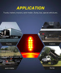 Diagram showing application of 6 Inch Oval Red LED Tail Lights 2 Pack with Surface Mount Grommets IP65 Waterproof for trucks, trailers, and more