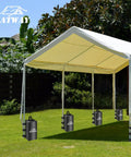 Outdoor gazebo with 132 Lbs Canopy Weights Set For Pop Up Gazebos And Canopies, 4 Leg Water Bags Each 15L shown in use