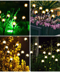 4 Pack 10 LED Solar Firefly Lights Upgraded Outdoor Garden Pathway Decor IP65 Waterproof Warm White Swaying Lights in garden