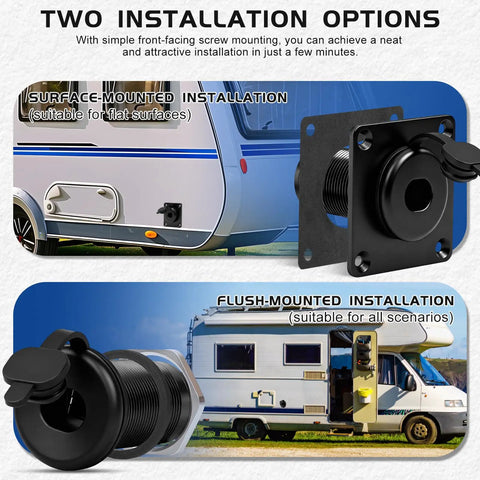 Wall Socket Pass Through Kit For Starlink Gen3 Gen4 Aluminum IP68 Waterproof RJ45 CAT6 Surface and Flush Mount Options