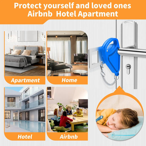 Hotel Safety Portable Door Lock For Inside Use And Privacy Universal Security Jam Lock Adds Extra Protection For Dorms Apartments Bedrooms And Hotels Pink Color Easy To Install Durable And Quick To Use For Real Peace Of Mind in various settings