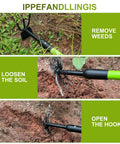 Versatile Telescoping Dual Head Garden Weeder And Cultivator loosens soil, removes weeds, adjustable handle in use
