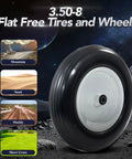 Flat Free Wheelbarrow Tires 14.5 Inch No Flats With 3 Inch Centered Hub And 5/8 Inch Bearings Universal Fit, 3.50/3.00-8