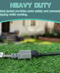8 Ft Outdoor Extension Cord 12/3 SJTW Heavy Duty Gray Cable With 3 Prong Grounded Plug for lawn and garden use, black jacket