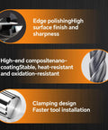 Beefy Solid Carbide End Mill With Nano Coating 55 Degree Helix Cutter, features: polished edge, nano-coating, clamping design