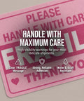 600 Piece Fragile Stickers For Shipping And Moving Adhesive Red Warning Labels With Clear Bold Text Perfect For Glassware Warehouses And Moving Supplies Bulk Pack For Easy Handling And Storage Caution Tags. pink fragile warning label close-up