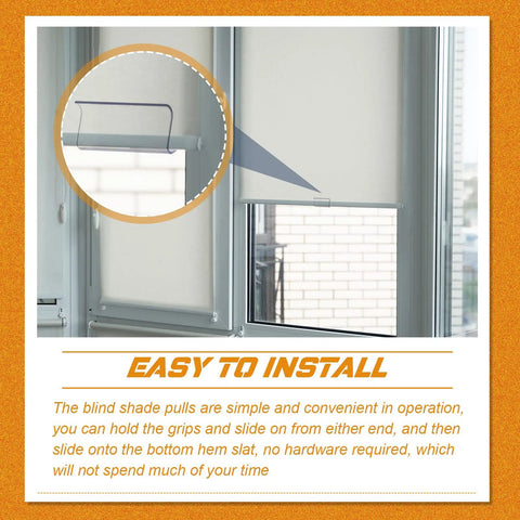 Clear Plastic Hem Grips for Roller Shade Handles, Replacement Blinds Hardware for Windows and RV Rolling Curtains, Easy Install, Durable Pull Down Grip, 8 Piece Set on window blind
