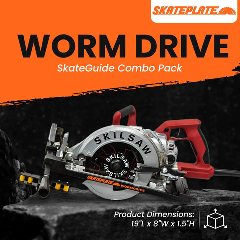 Rolling Circular Saw Guide and Cut Setter For Left Blade Saws Glide On Roller System With Worm Drive Display