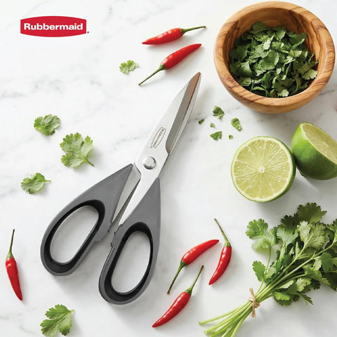 Heavy Duty Stainless Steel Kitchen Scissors With Comfy Non Slip Grip And Reliable Safety Sheath Rust Resistant Chef Shears For Chopping Through Meat Poultry Fresh Herbs Hassle Free Dishwasher Clean Design