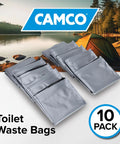 Biodegradable Powder Toilet Waste Bags With Leak Proof Double Bag Design For No Mess Camping RVing Hiking And Boating Ten Pack