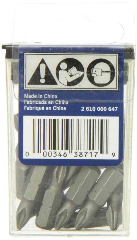 Beefy Heavy Duty Impact Phillips Insert Bit One Inch P2 Point One Quarter Inch Shank 15 Piece Set in packaging