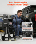 Mechanic using Beefed Up Stud Welder Dent Puller Kit With Welding Cart, 3KW Spot Welder, Twin Guns, 7 Modes, 110V for car repair