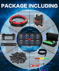 Package contents of 8 Gang RGB LED Touch Switch Panel For 12 24V Vehicles Waterproof Dimmable With Memory